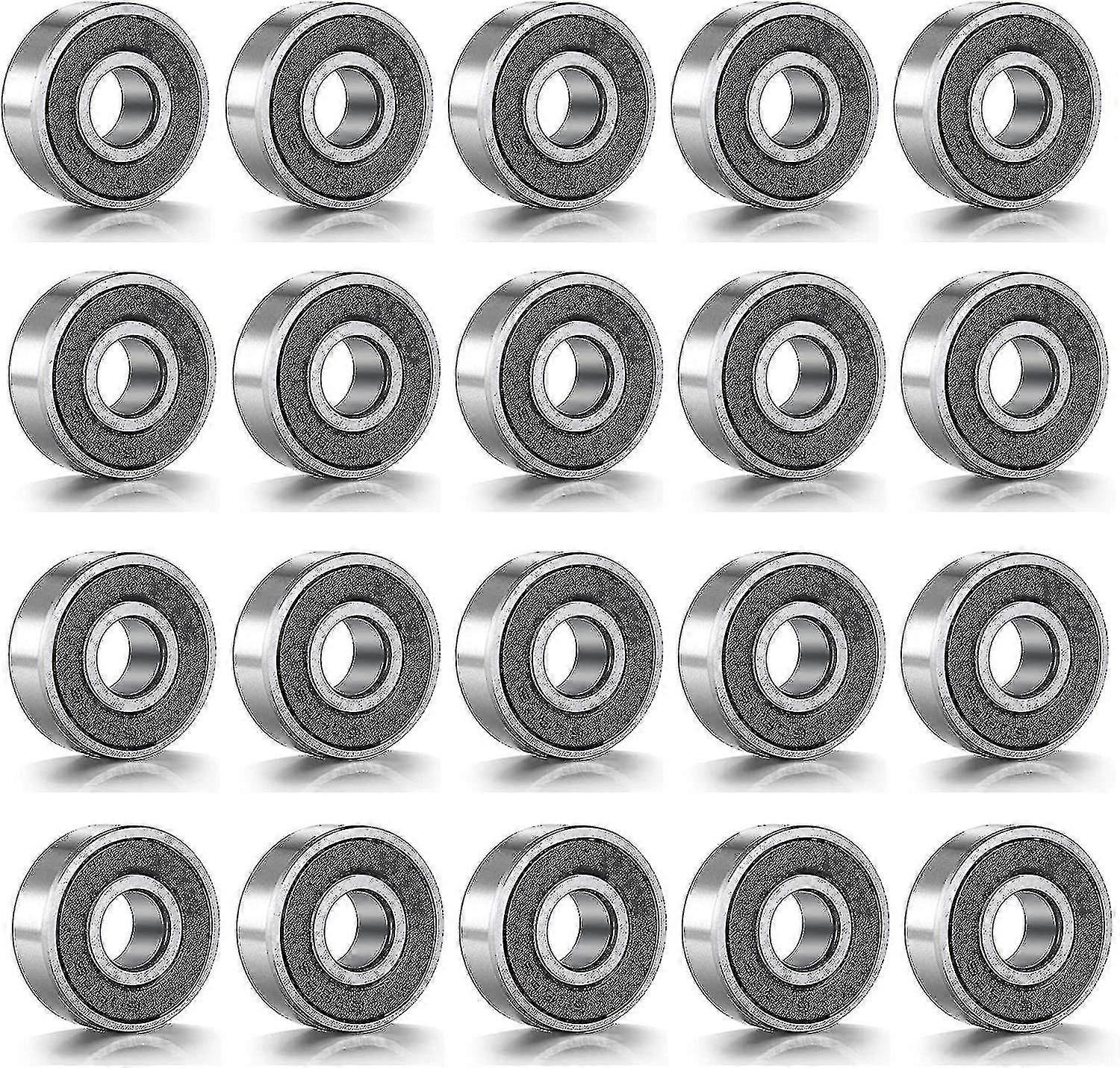 608 ボールベアリング 20個パック 608 スケートボードベアリング メタル ダブルシールド