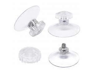 set of 30 suction cups with thread and knurled nuts 53 mm, transparent, for car, camping, window, sun visor