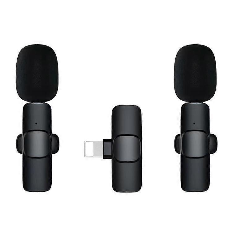 2 Pak Trådløse Lavalier-mikrofoner til iPhone iPad, Plug & Play Revers Clip-on Mikrofon til YouTube TikTok Interview Live Stream Videooptagelse - 3 Niveau