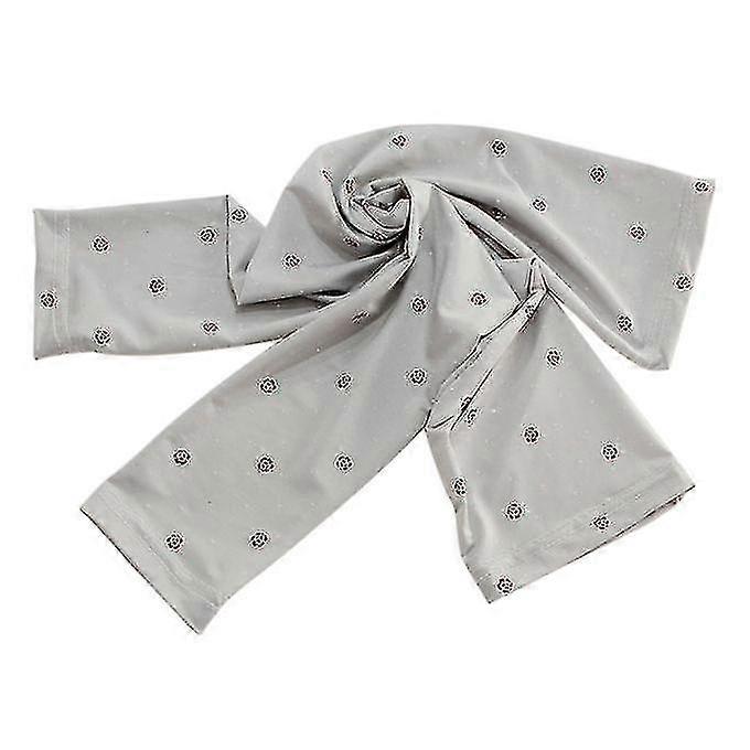 夏の屋外フローラルアイスシルクサンシェードスリーブ日焼け止めカフ(グレー)