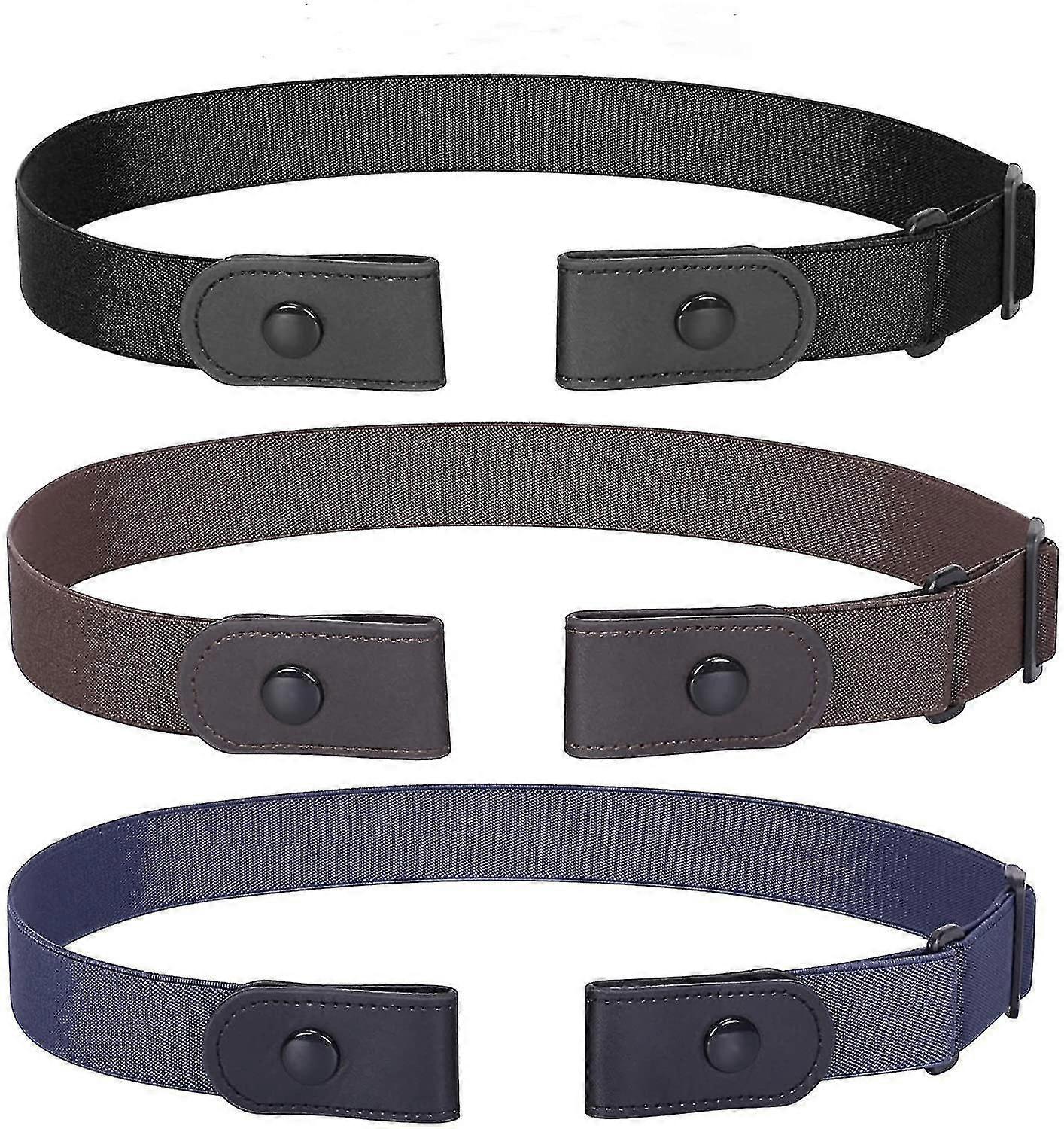 A 3 Pack / 4 Pack No Buckle Invisible Stretch Belt Buckle-free Elastic Belt For Women And Men