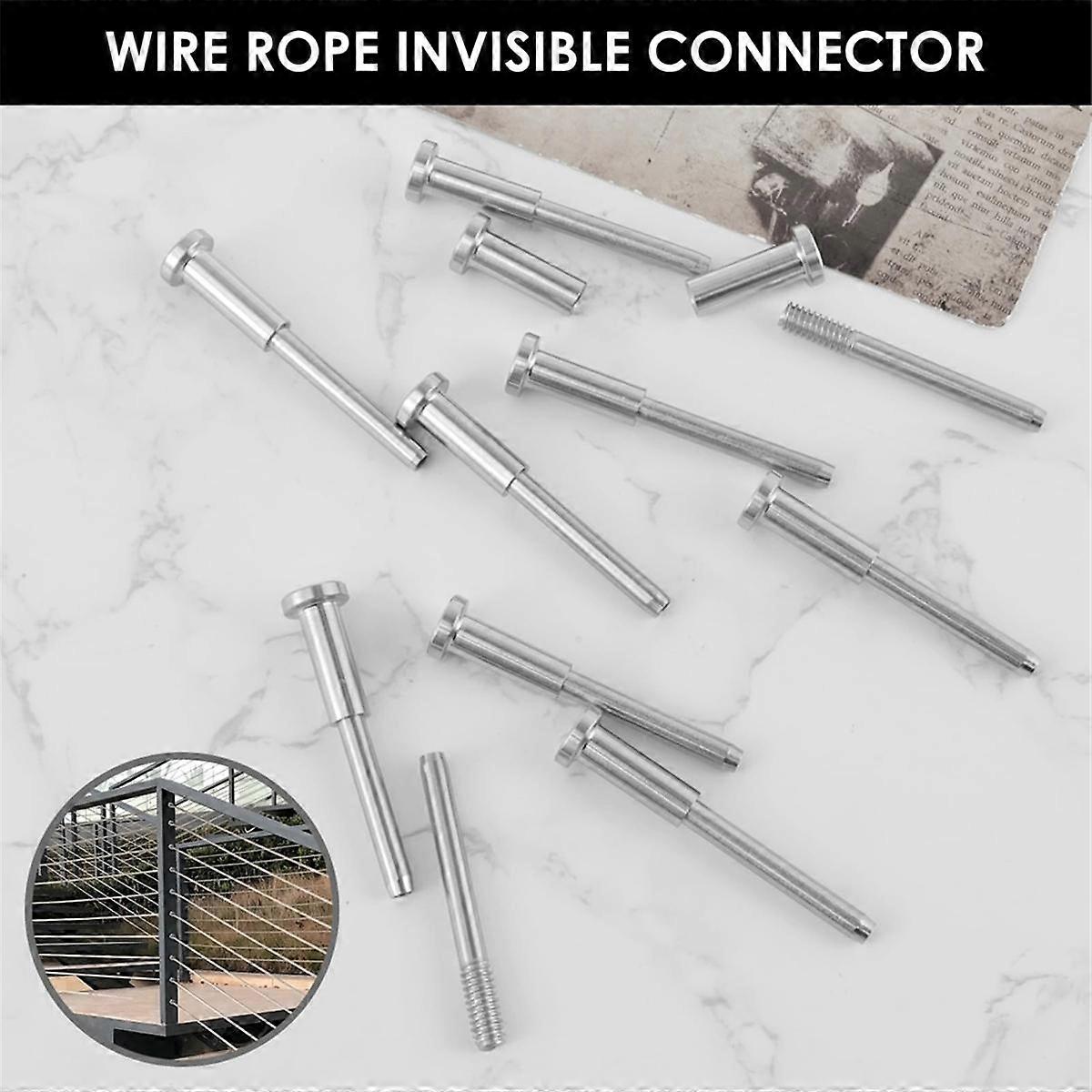 10Pcs Invisible Cable Railing Kit, Swage Stud End for Cable Railing ...