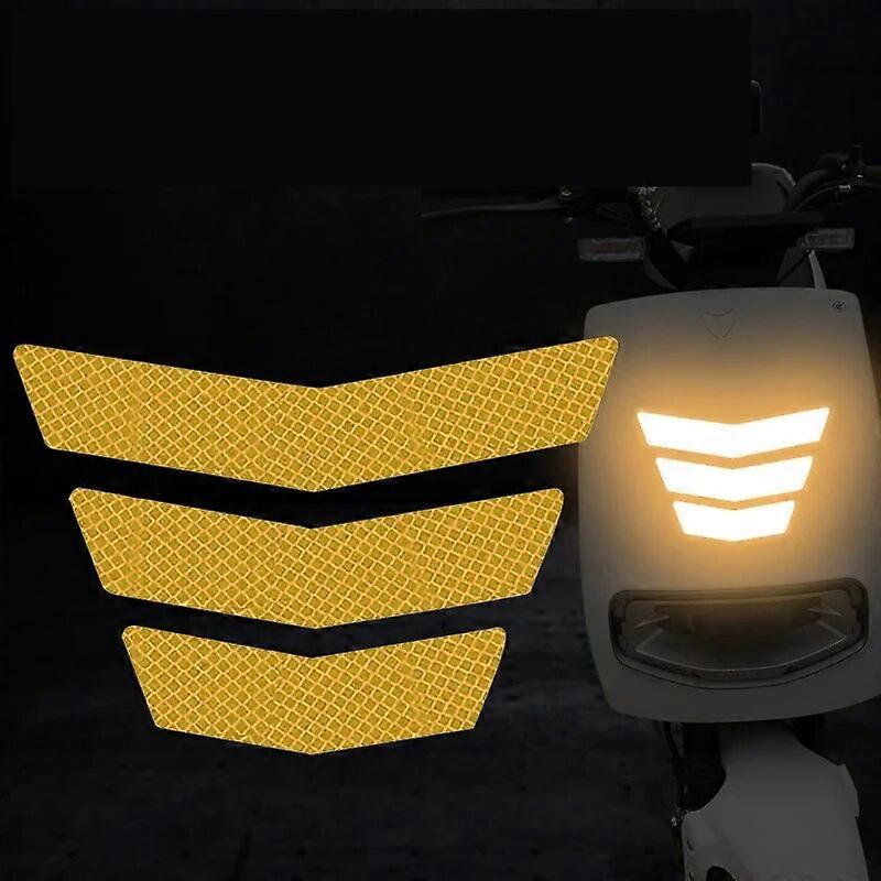 3pcs אופנוע מקל מחזיר אור סימני אזהרה מקל מגן נגד שריטות מגן בוץ רצועות מגן דקורטיביות