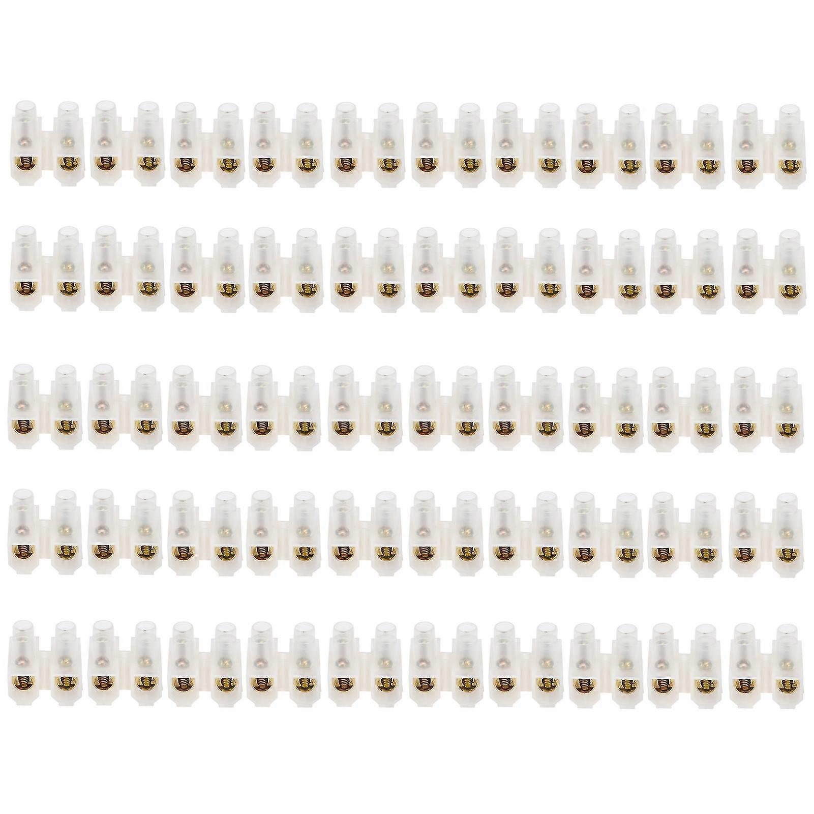 Flame Retardant Terminal Block Strip - 50Pcs, Through-Type Wire Connector - 60A Industrial Supplies, 2-in-2-out