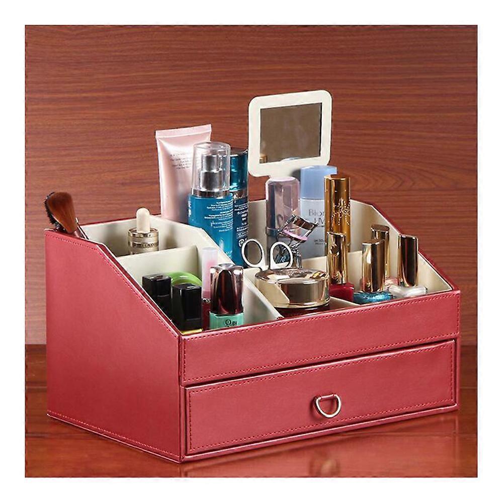 Pearly Lustre Leather Mirror Comestics Storage Box