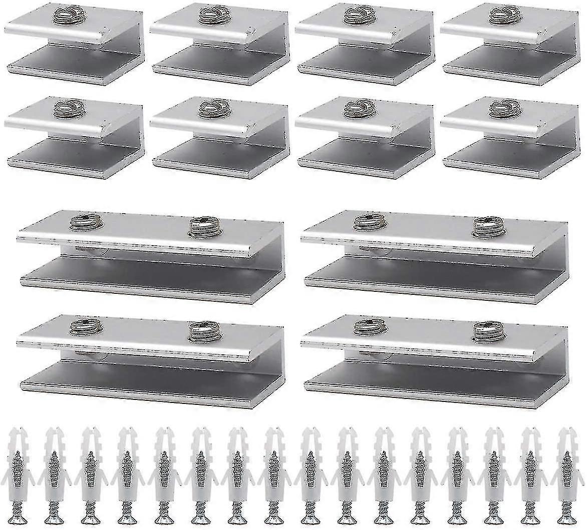 مشبك زجاجي ، 12 قطعة أقواس زجاجية مفصلية زجاجية ألومنيوم زجاج رف دعم صلب زجاج كليب رف تكيفي 6-8 مم