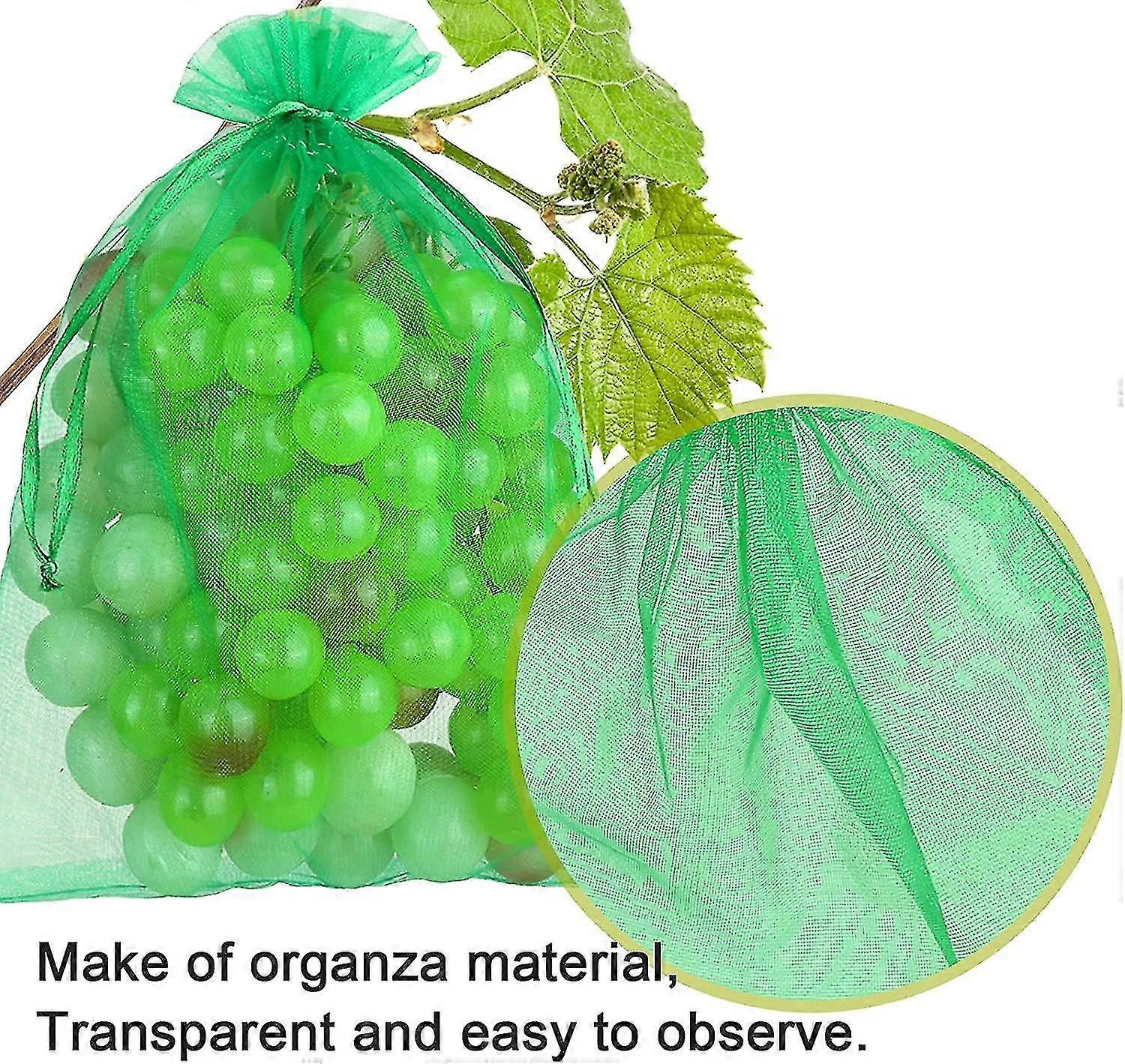 100 Pièces Sacs De Protection Raisin 30x40cm Organza Maille Avec Cordon - Contre Oiseaux Insectes