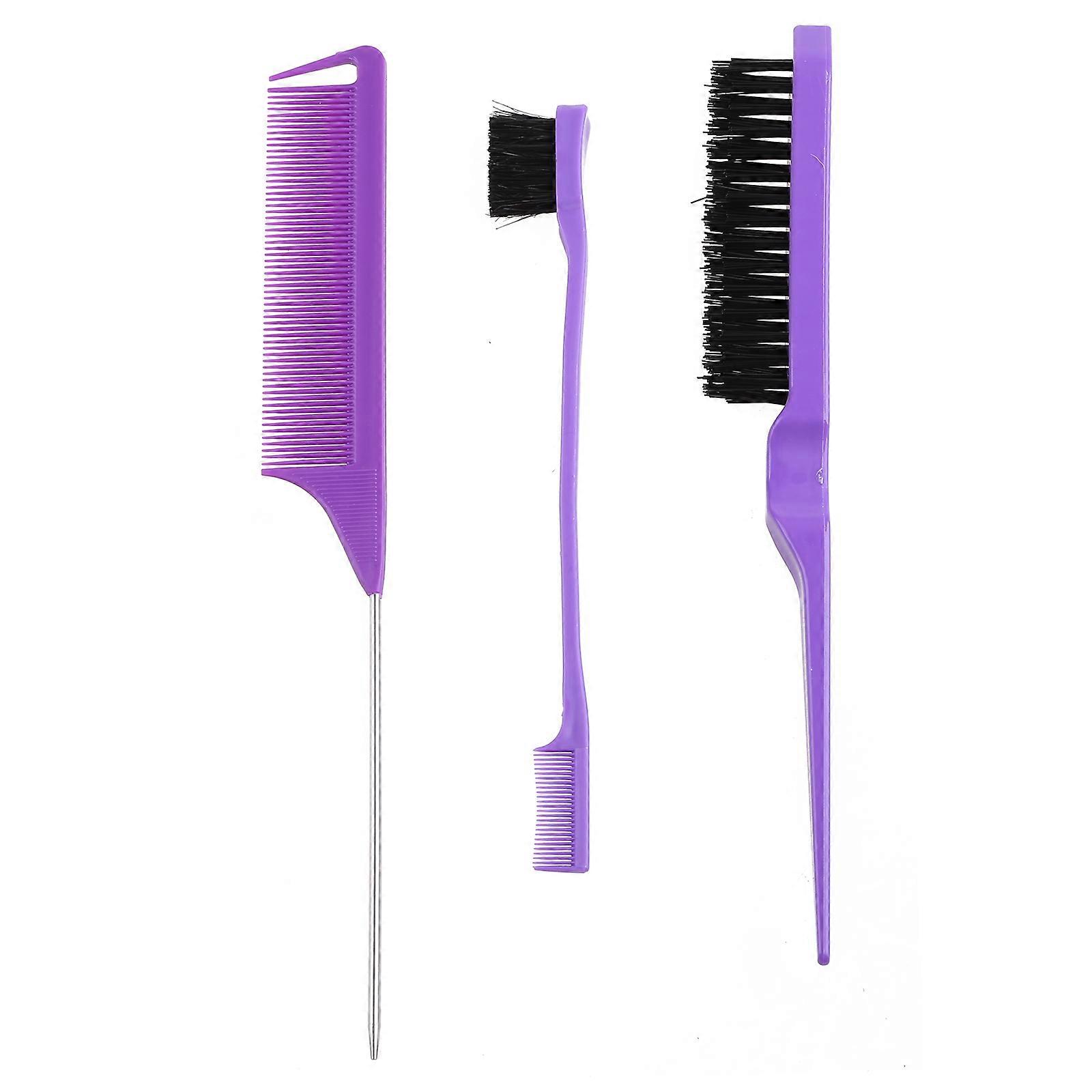 Professional Hair-dying Tool 3 Row Salon Teasing Brush Fluffy Hair Combs Kit