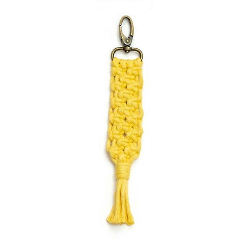 Weaving Keychains Boho Macrame Bag Charms with Tassels Handcrafted Accessory