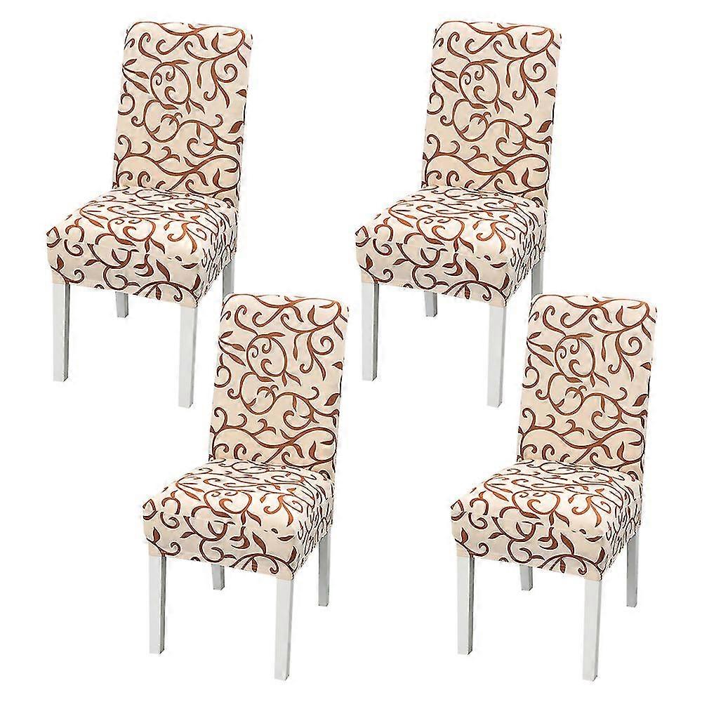 Stretch Spandex Dining Chair Slipcovers Removable Washable Dining Room Chair Protector Cover Seat Slipcover Set of 4