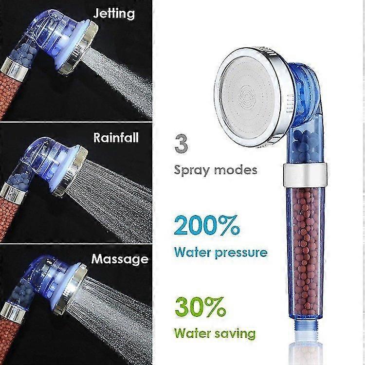3-Setting Handheld Shower Head with Filter High Pressure Hand Shower Filtered