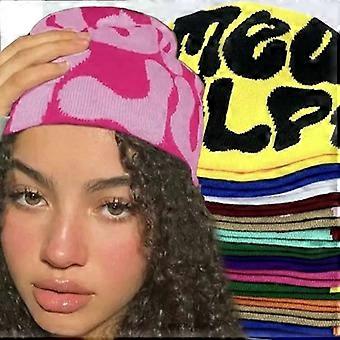 KORADI Women's Beanie Hat With 'MEA CULPA' Embroidery - Y2K Style Winter Knit Cap Unisex