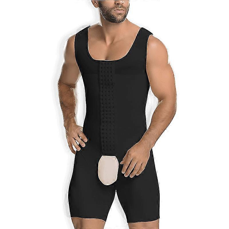 Men Shapewear Full Body Shaper Compression Slimming Tummy Control Bodysuit1pcs-black
