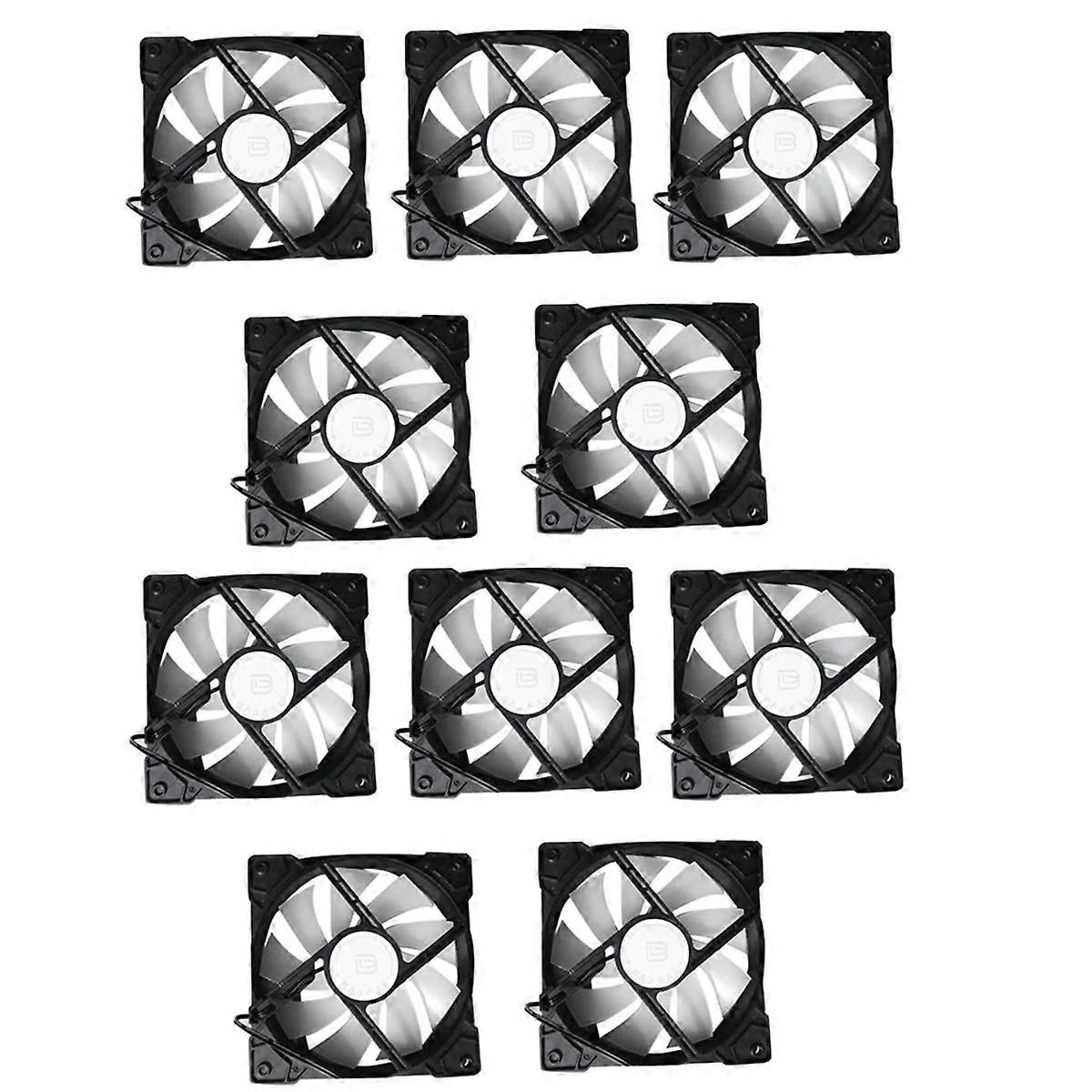 12cm Chassis Cooling Fan 4P Interface Chassis Fan Computer Chassis Cooling Colorful Lights Mute Multi-Function Fan,10 Set