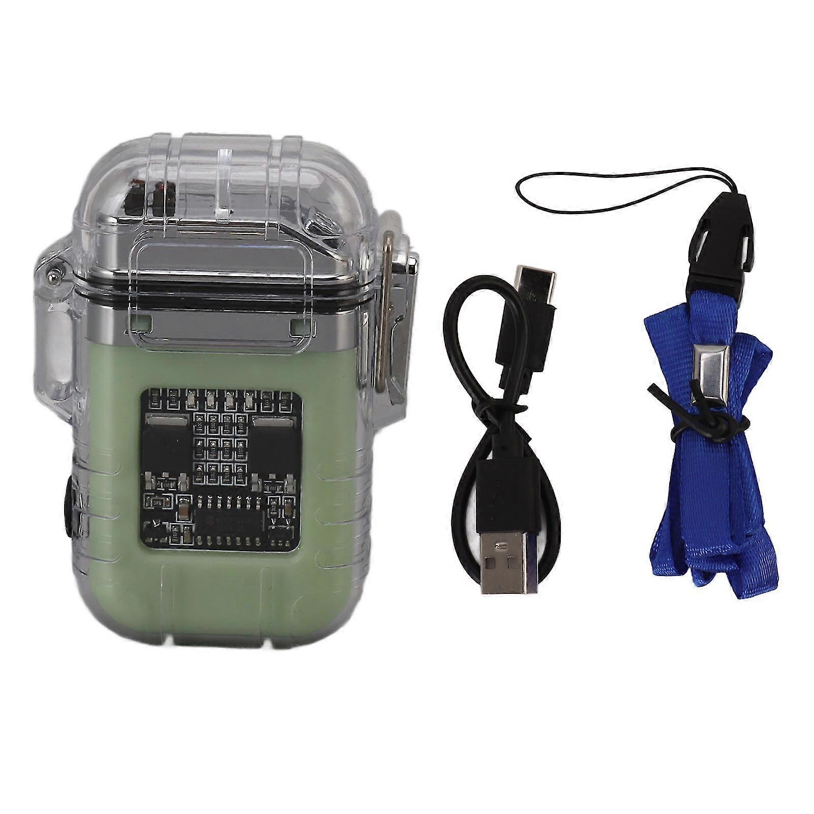 Transparent Waterproof Windproof Dual Arc Electric Lighter with Power Display