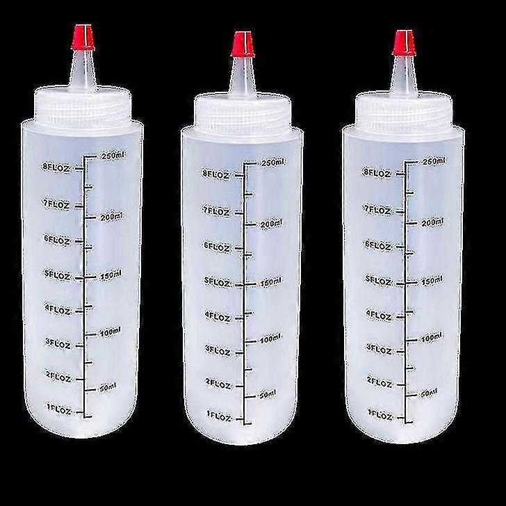 4pcs 8 Oz Squeeze Bottles, Plastic,clear,plastic Pointed Jam Bottle