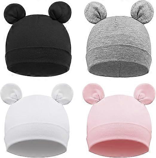 4PCS Baby Beanie Newborn Toddler Soft Cute Knitted Hat for Infant Boys Child Cap Beanies