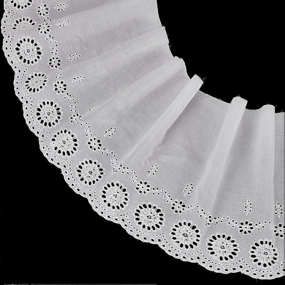 5 Yards Cotton Fabirc for Garment Accessory White 20.8cm
