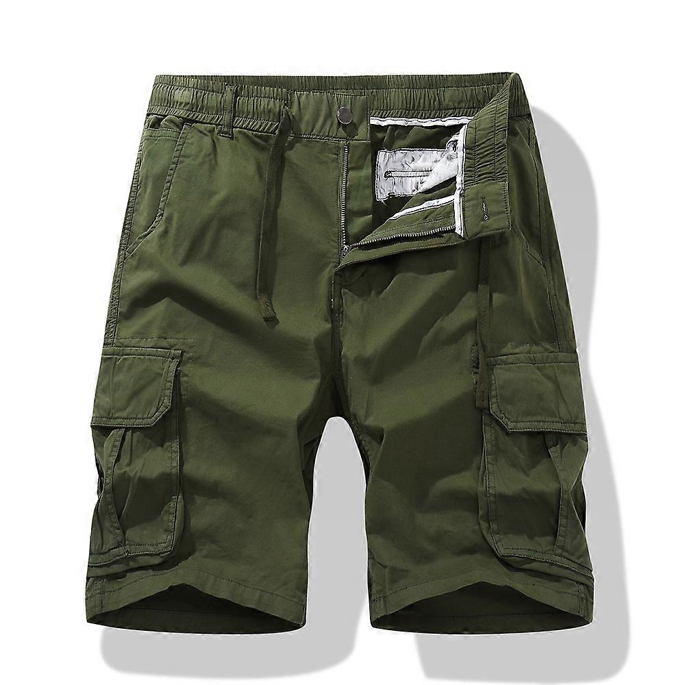 Shorts Men Men's Cargo Shorts Plus Size Elastic Waist Drawstring Cargo Short Pants Lightweight Zipper Button Multi