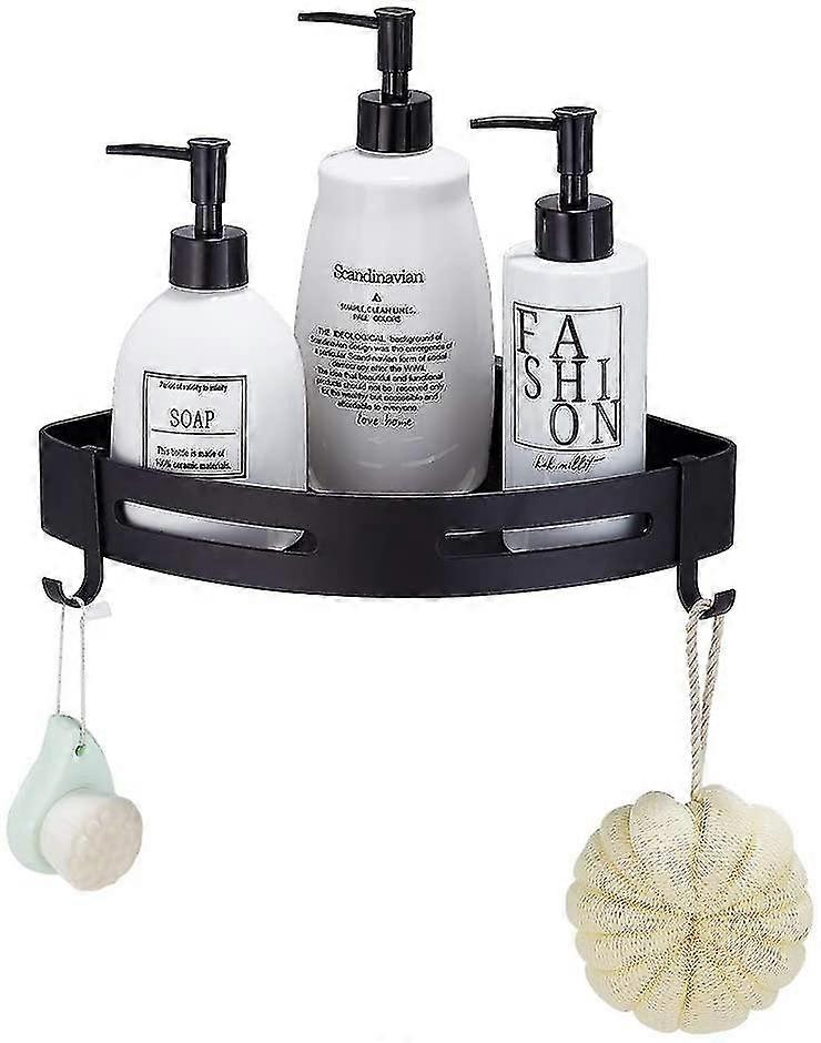 Bathroom Storage Shelf Triangle Shelf Anti-rust Non-perforated Single Layer Black