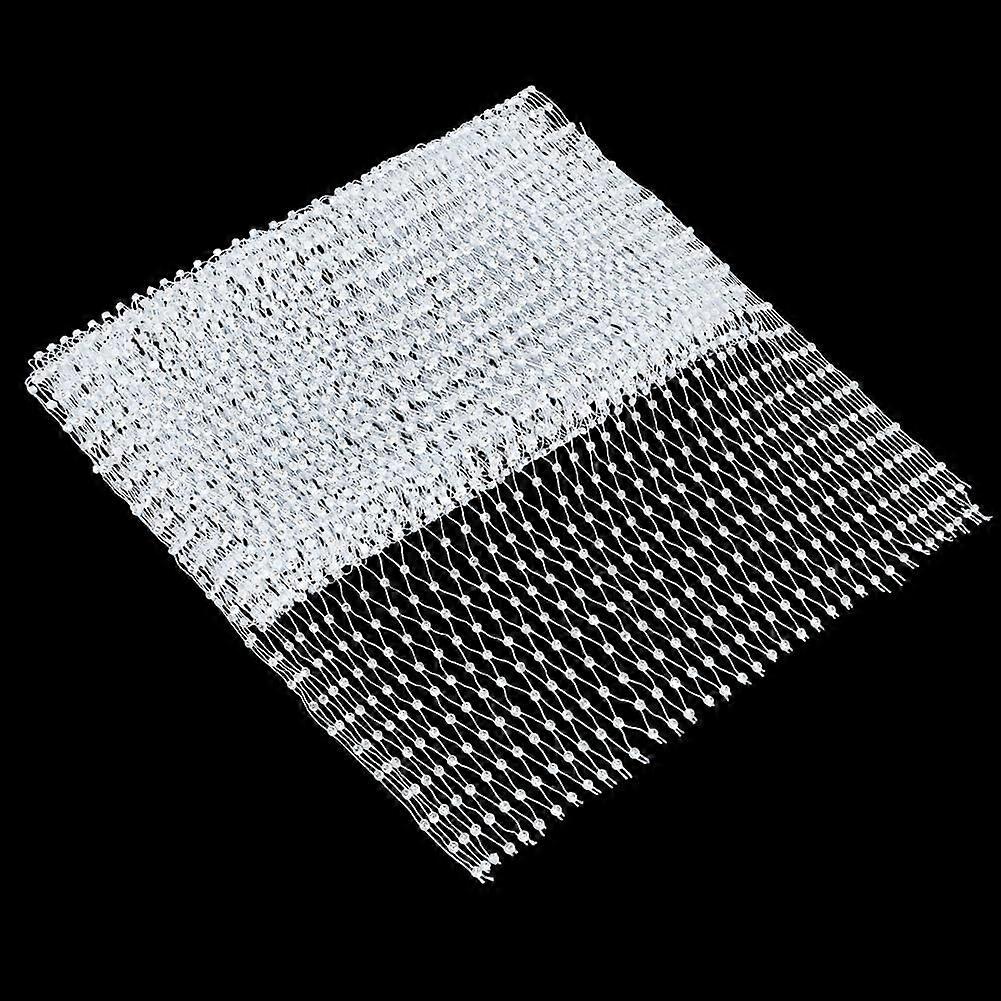2 Yards Crystal Fishnet Fabric Sparkling Stretch Rhinestone Mesh Elastic Sequin Net with Rhinestone Shiny Stretch Crystal Rhinestone Net White Rhinest
