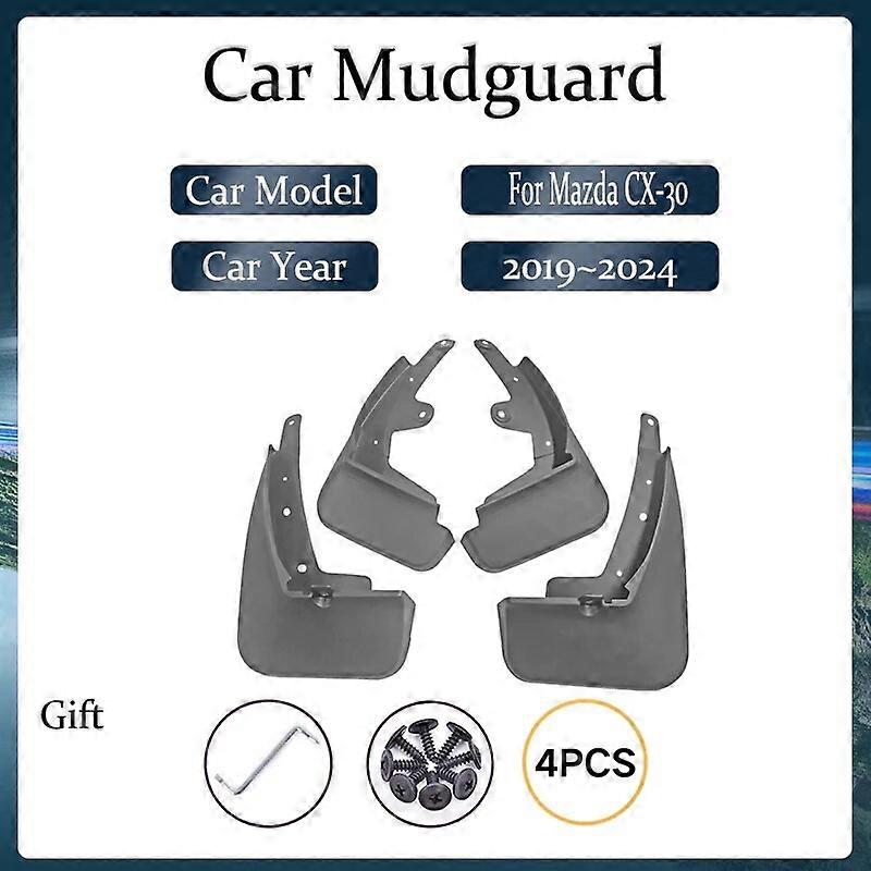 GZBFTDH Autodeurinstapbescherming, onderdelen voor Mazda cx-30 CX30 2020 2022 Kick Panels Guard Scuff Plate 4 stuks, roestvrij staal met ABS auto