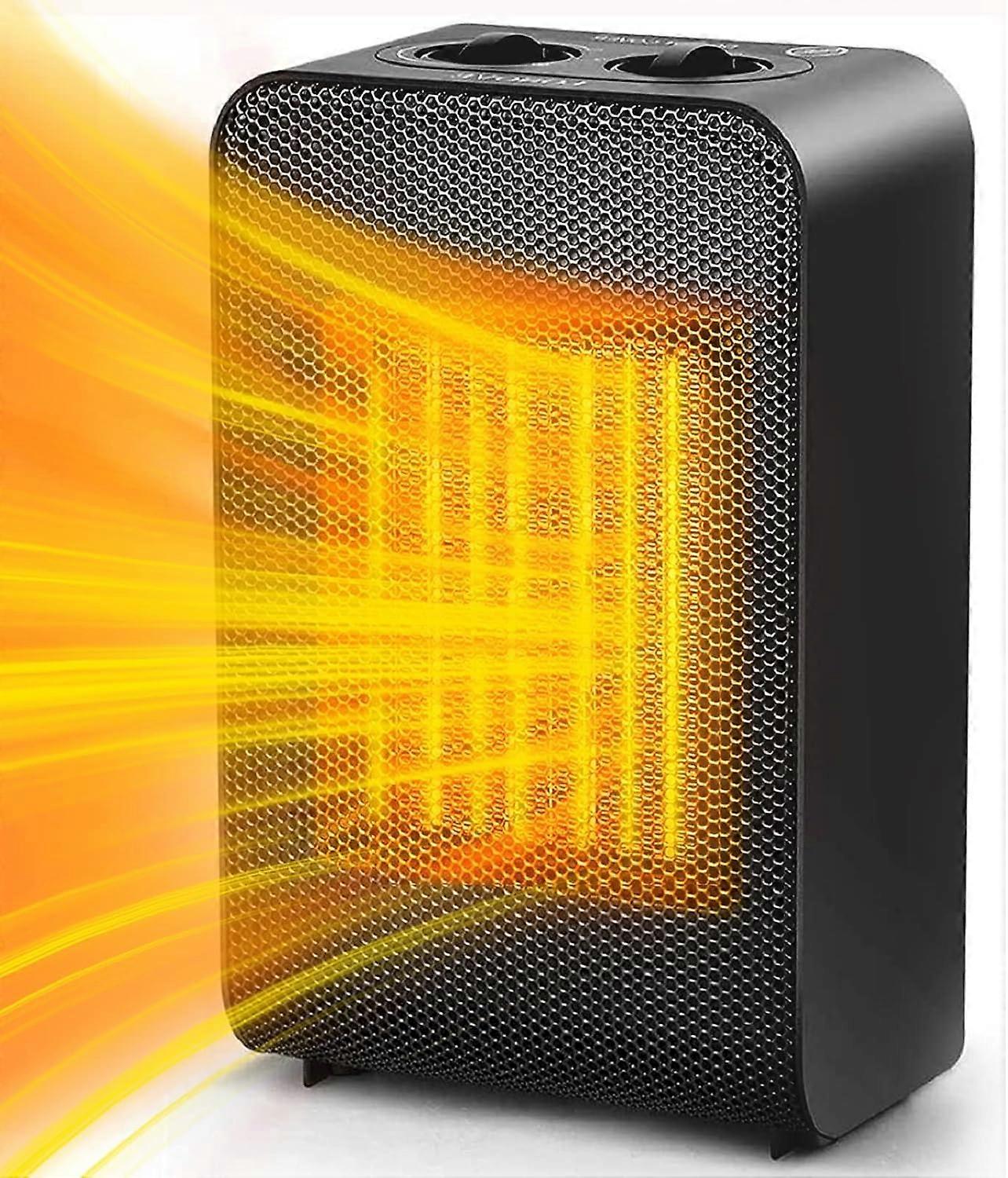 Mini termoventilatore in ceramica a risparmio energetico con riscaldamento rapido 2s, protezione da ribaltamento e surriscaldamento, 3 modalità, per bagno, ufficio, soggiorno