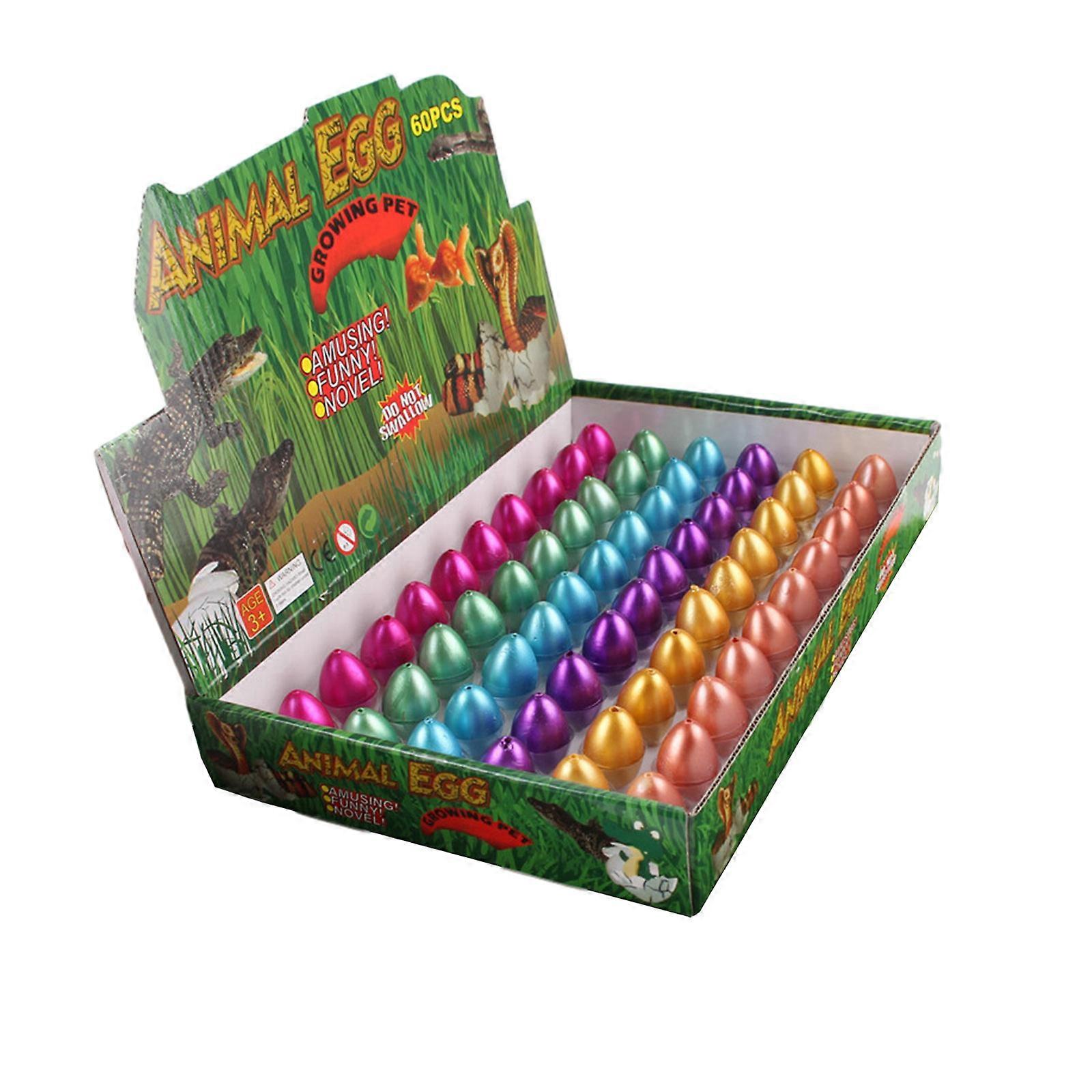 60 PCS Small Hatching Dinosaur Eggs for Dinosaur Party Favors Birthday Supplies Goodie Bag Stuffers Prizes Bulk Novelty Grow in Water Dino Eggs with T