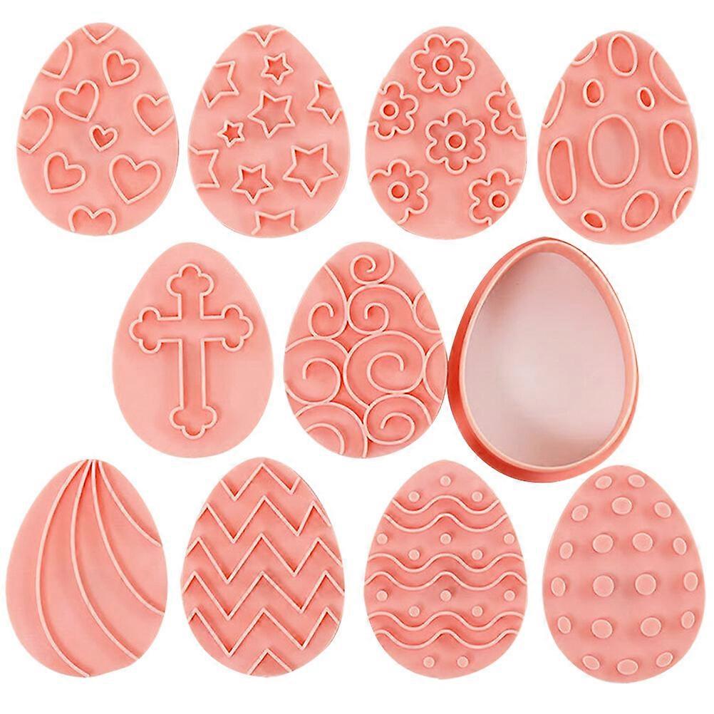 10pcs Biscuit Mould Easter Cookie Cutters Cookie Pressing Cutter Embossing Mold