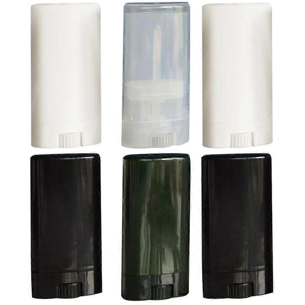6pcs Lip Balm Containers DIY Deodorant Holders Empty Portable Lip Gloss Containers Random Color