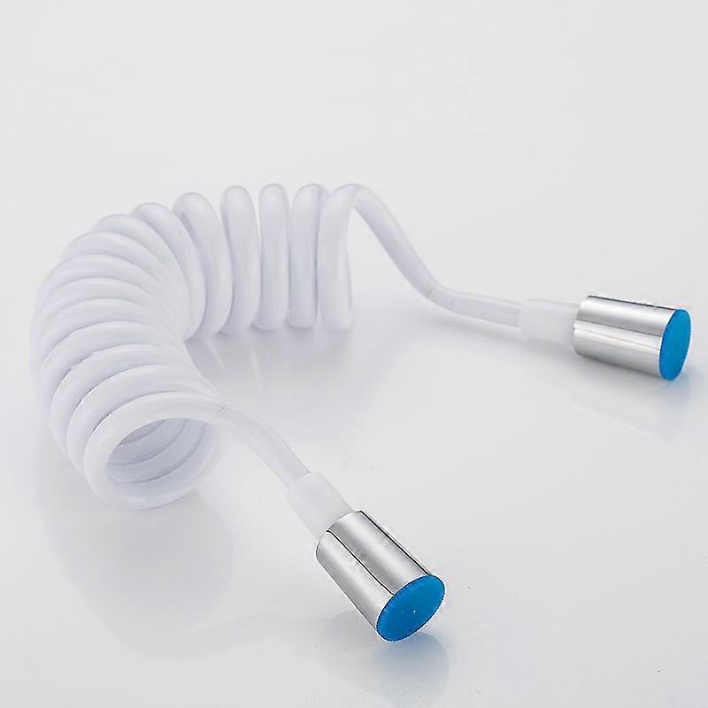 Spring Flexible Shower Hose White Black Spring Flexible Retractable Hose Telephone Line Plumbing Hose Bathroom Accessories Betterlifefg