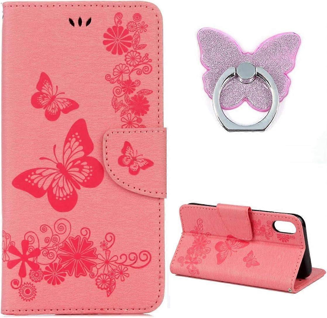 iphone 7 Plus / iphone 8 Plus Plånboksfodral, Brilliant Butterfly Pattern Premium PU Läder Flip Folio Fodral med Kortplats, Stativhållare och Magnet Clo