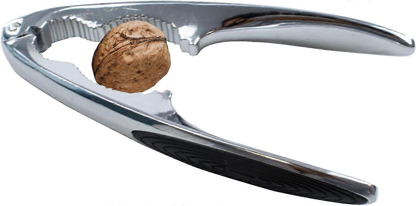 TRIXES Metal Nutcracker - Walnut Cracker Opener with Rubber Grips - Heavy Duty Nut Cracker - Kitchen Cooking Accessories - Non Slip - Seafood Shell