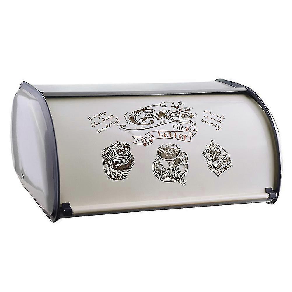 Metal Bread Box Bin Kitchen Storage Containers Home Kitchen With Roll Top Lid