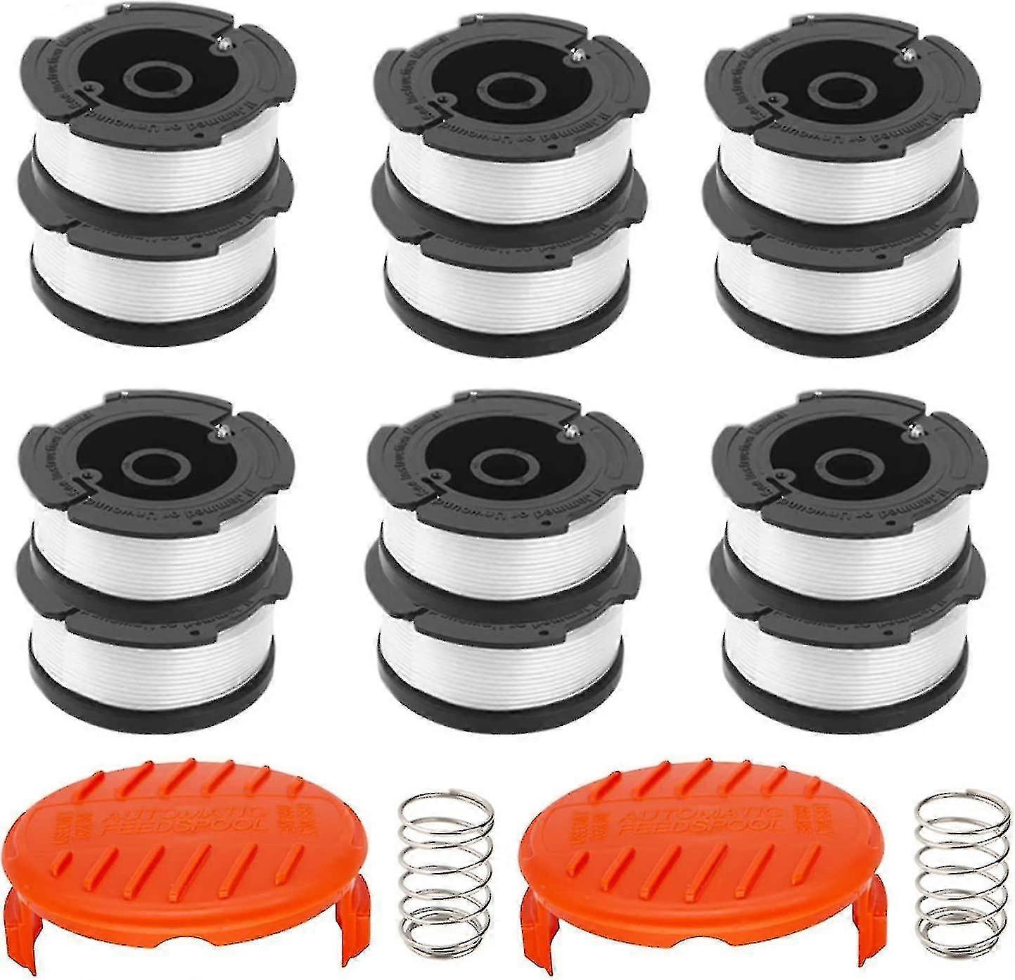 Spool Replacement Parts For Black And Decker Af-100 With 30 Feet 0.2 Inch Line Trimmer Spool Replacement Assembly, 12 Replacement Spools, 2 Spool Cove