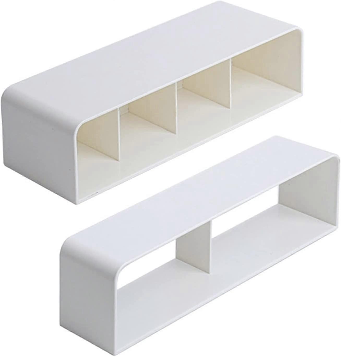 Wall-mounted adjustable umbrella holder with hook White