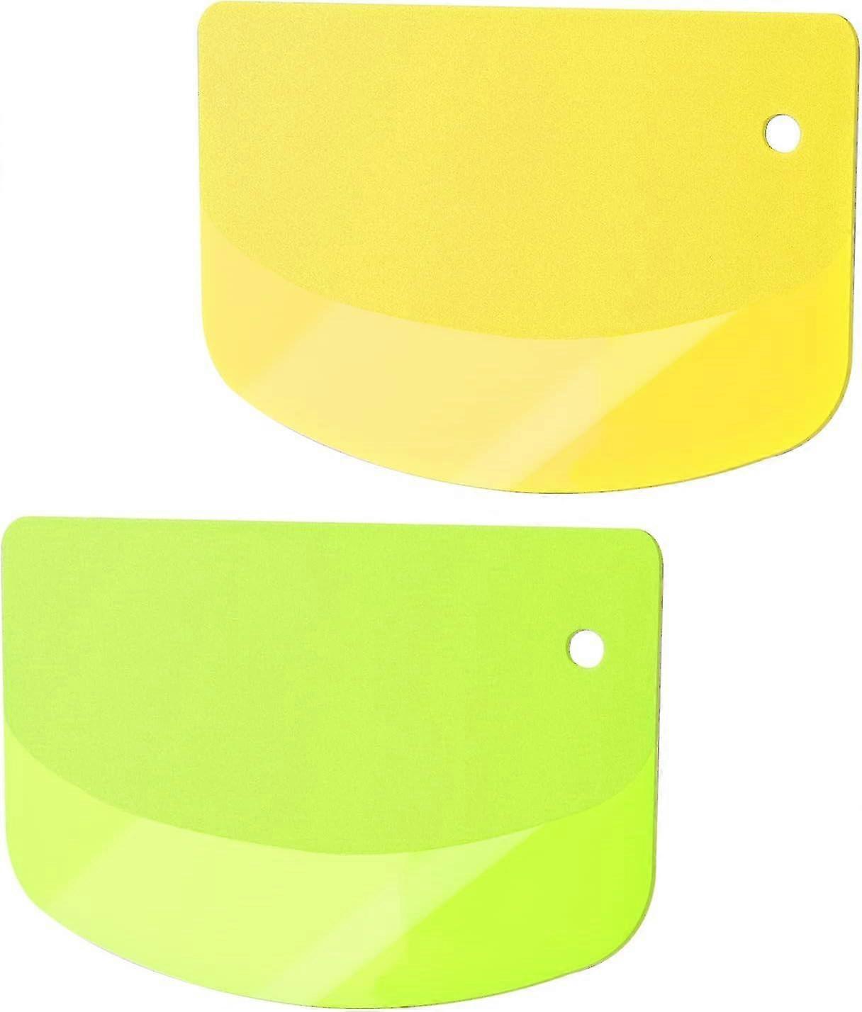 Plastic Scraper, Multi-function Dough Cutter Dough Scraper Food Scrappers Kitchen Bowl Scraper Tool For Pastry Cake Dough Bread Pizza Baking (yellow A