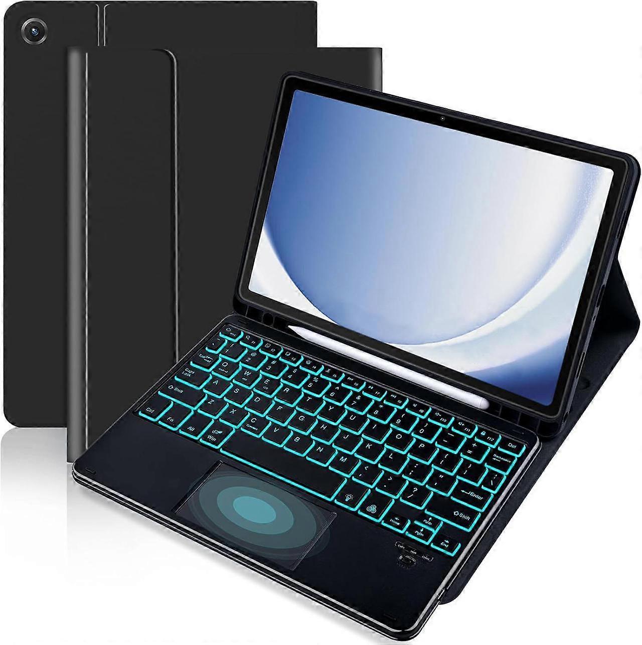Case with Trackpad Keyboard for Samsung Galaxy Tab A9 Plus 11 inch  Model SM-X210/X215/X216/X218 with Smart Touchpad 7 Color Backlit Removable Keyboar