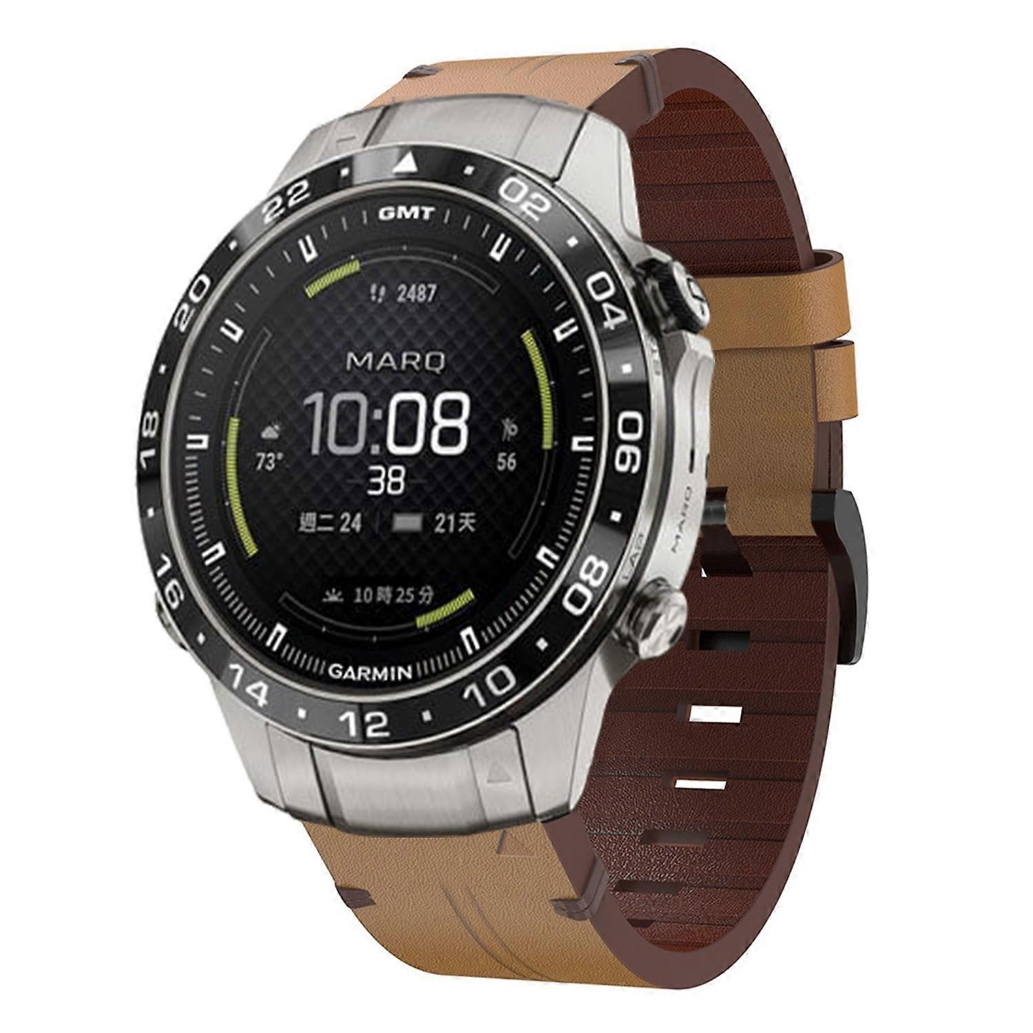 Klockarmband i läder för Garmin MARQ Aviator Gen 2