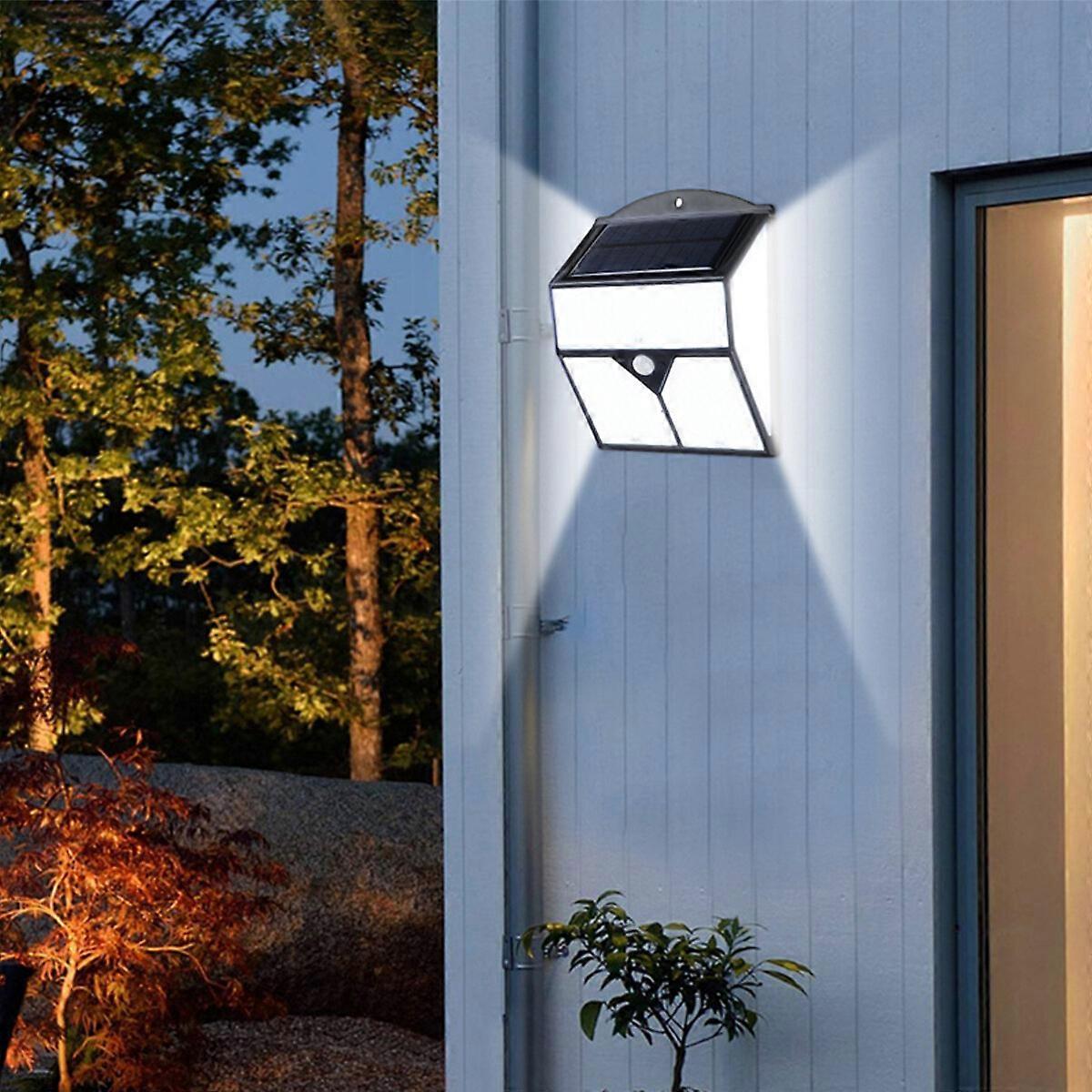 318/436led Solar Wall Light Human Body Induction + Light Control Ip65 Yard Garde