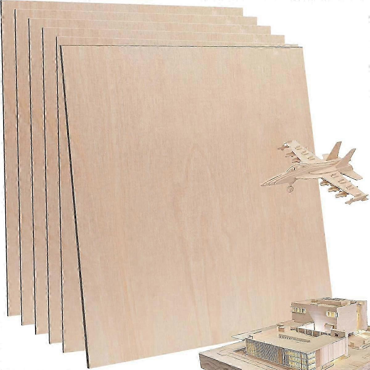 6 قطع من الخشب الرقائقي ، خشب سميك غير مكتمل للحرف اليدوية ، النقش بالليزر ، مشاريع DIY المدرسية ، الطلاء ، الحنق