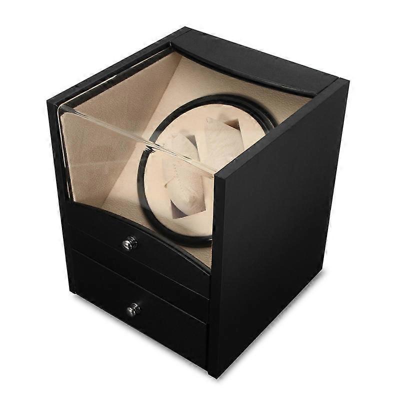Ac100-240v Automatic Watch Winder Rotator Storage Case Display Box Organizer 2+2 Mechanical
