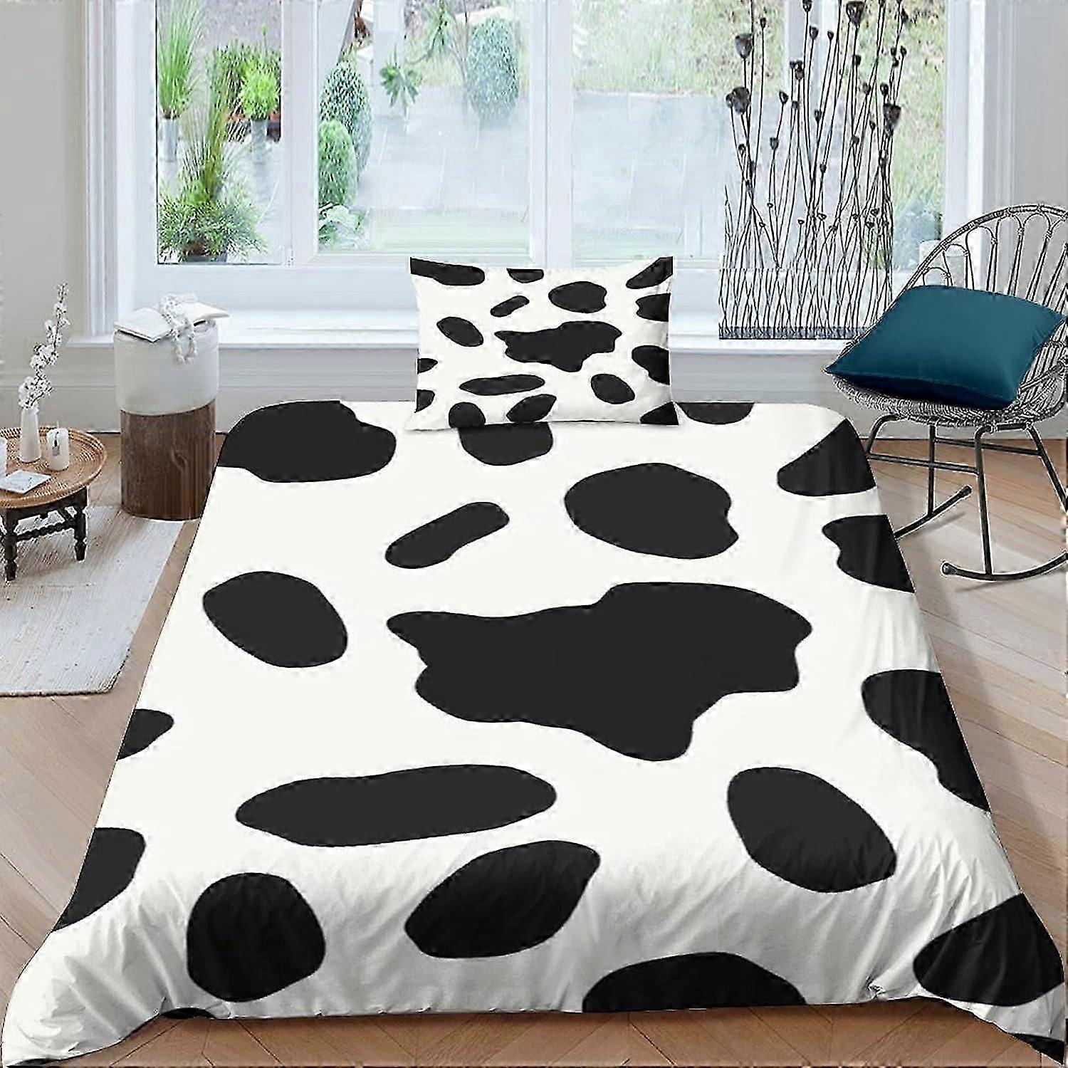J2961 Lençóis de Cama com Estampa de Vaca Conjunto de Capa de Edredom Completo para Meninos, Decoração de Quarto de Crianças Microfibra Macia Animais Fofos Capa de Edredom, Impressão 3D 2 Pcs, Colcha