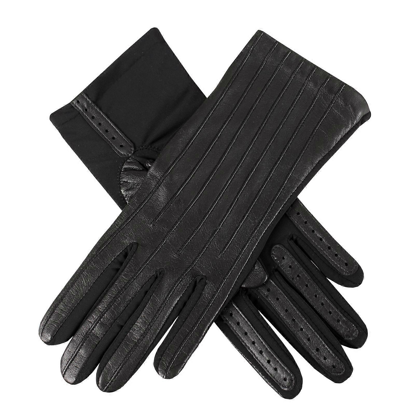Dents Womens Leather Compression Driving Gloves with Silk Lining 