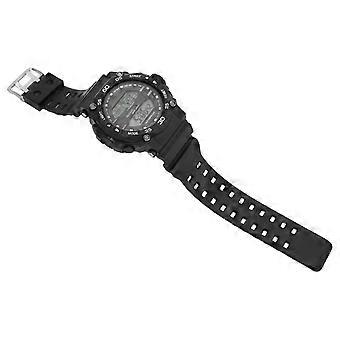 DTCY Svart Menn Utendørs Sportsklokke 50m Vanntett Militær Digital Klokke Med Verdens Tidssone Display LED Lysende Stoppeklokke Kalender Alarm
