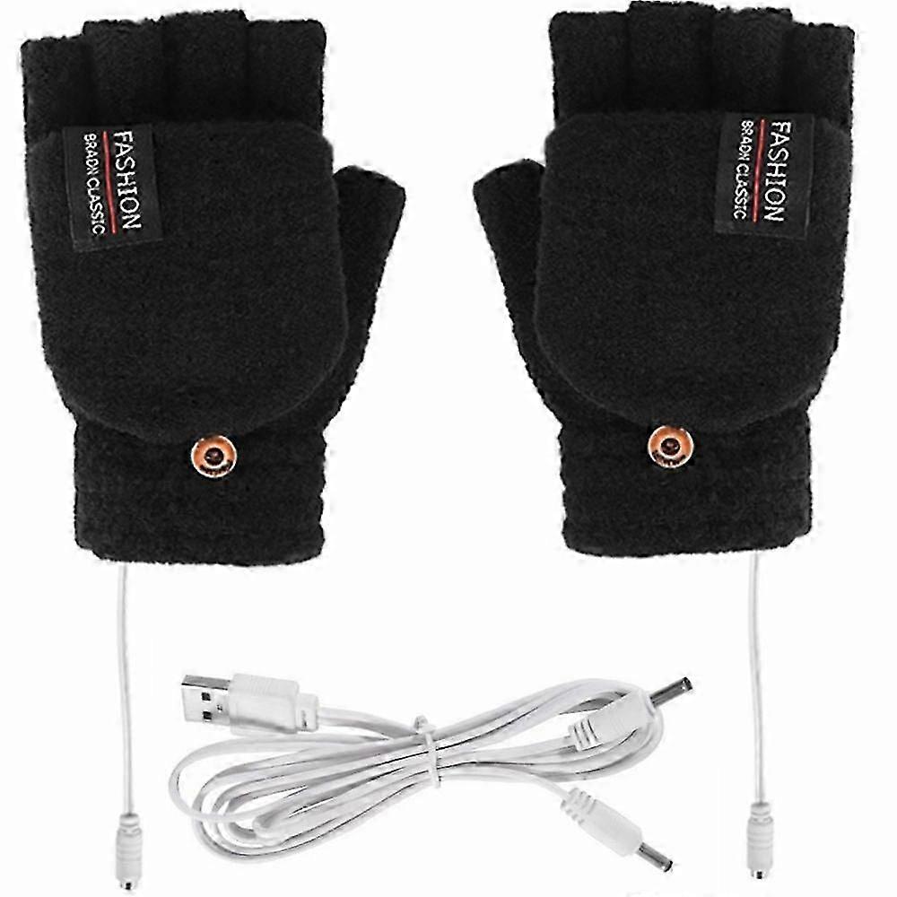 USB-Aufladung Elektrische Heizhandschuhe Thermische Vollfinger-Halbfinger-Fäustlinge