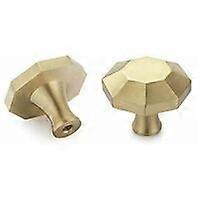 10pcs Brushed Brass Knobs Gold Drawer Knobs Cabinet Dresser Knobs Bathroom Kitchen Handles 25x20mm (Octagonal B Type)