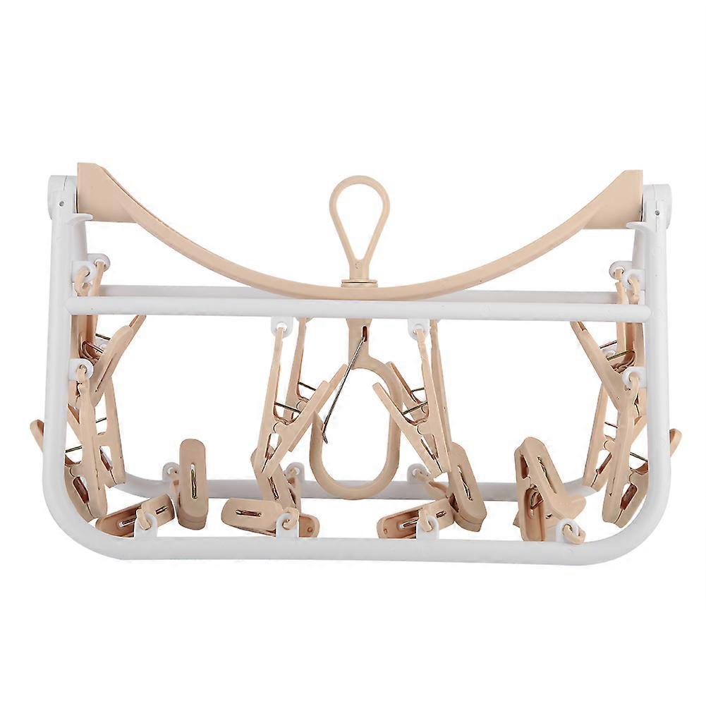 Windproof Multi-Function Collapsible 22 Clip Drying Underwear, Hanging Clothes Rack(Gray)