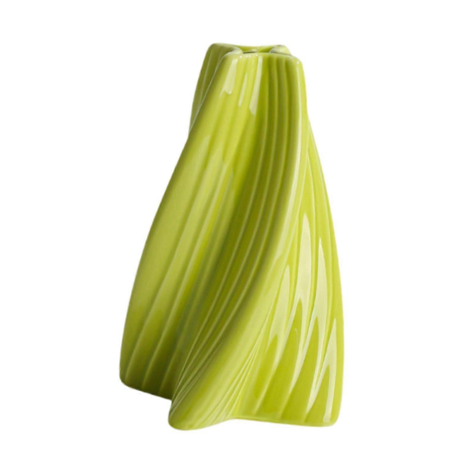 Ceramic Vase Nordic Design Modern Desktop Vase for Living Room Office Bedroom Green
