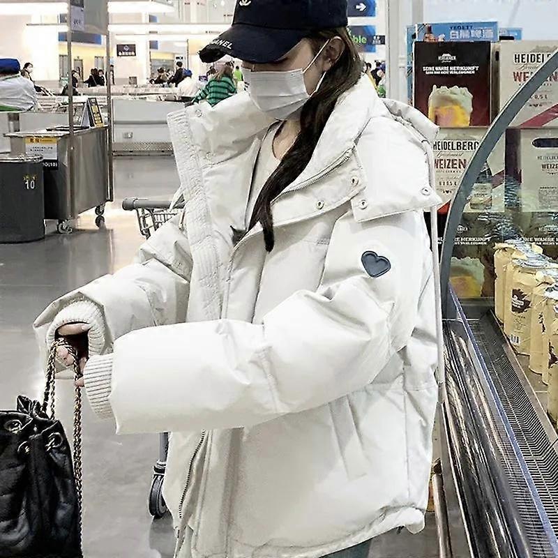Parkas Winter Warm Casual Loose Women's Jacket Hooded Duck Down Coats Solid Oversize Soft Cotton Puffer Jacket Outwear